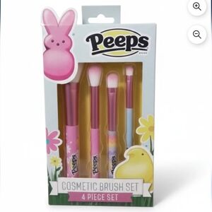 Peeps Pink and White Cosmetic Brush Set